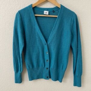 Cabi Size Small Tearoom Teal Blue Button Front Sweater Cardigan Style 3018